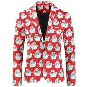 Unisex Suslo Couture Holiday Blazer Slim Fit - Santa Claus